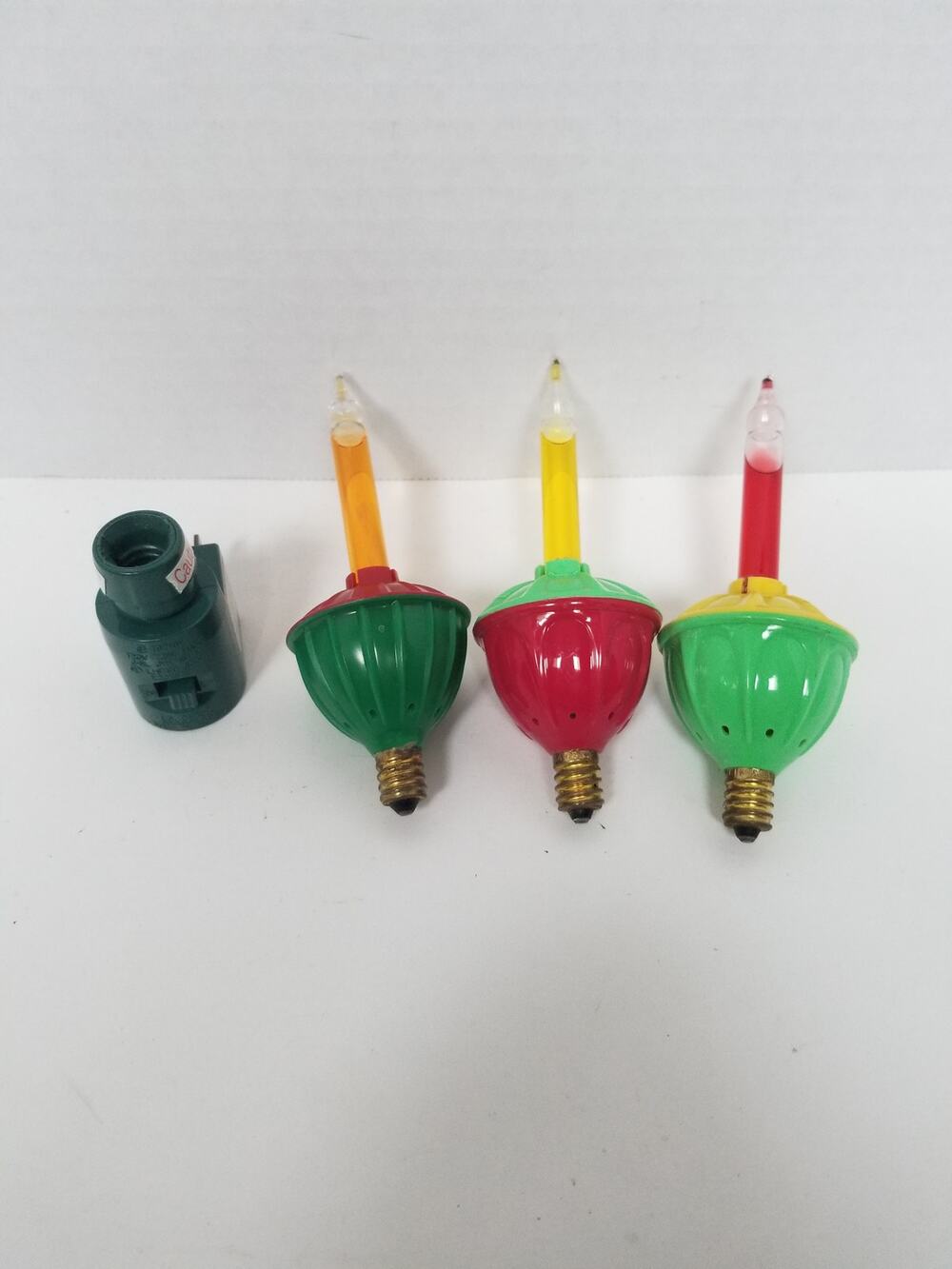 3 Christmas Bubble Lites Replacements with Plug In Night Light On/Off Switch